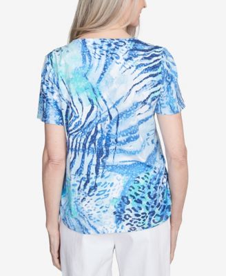 Women's Animal Printed Top with Ruched Sides