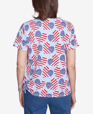 Women's Flag Heart Top with Side Ruching