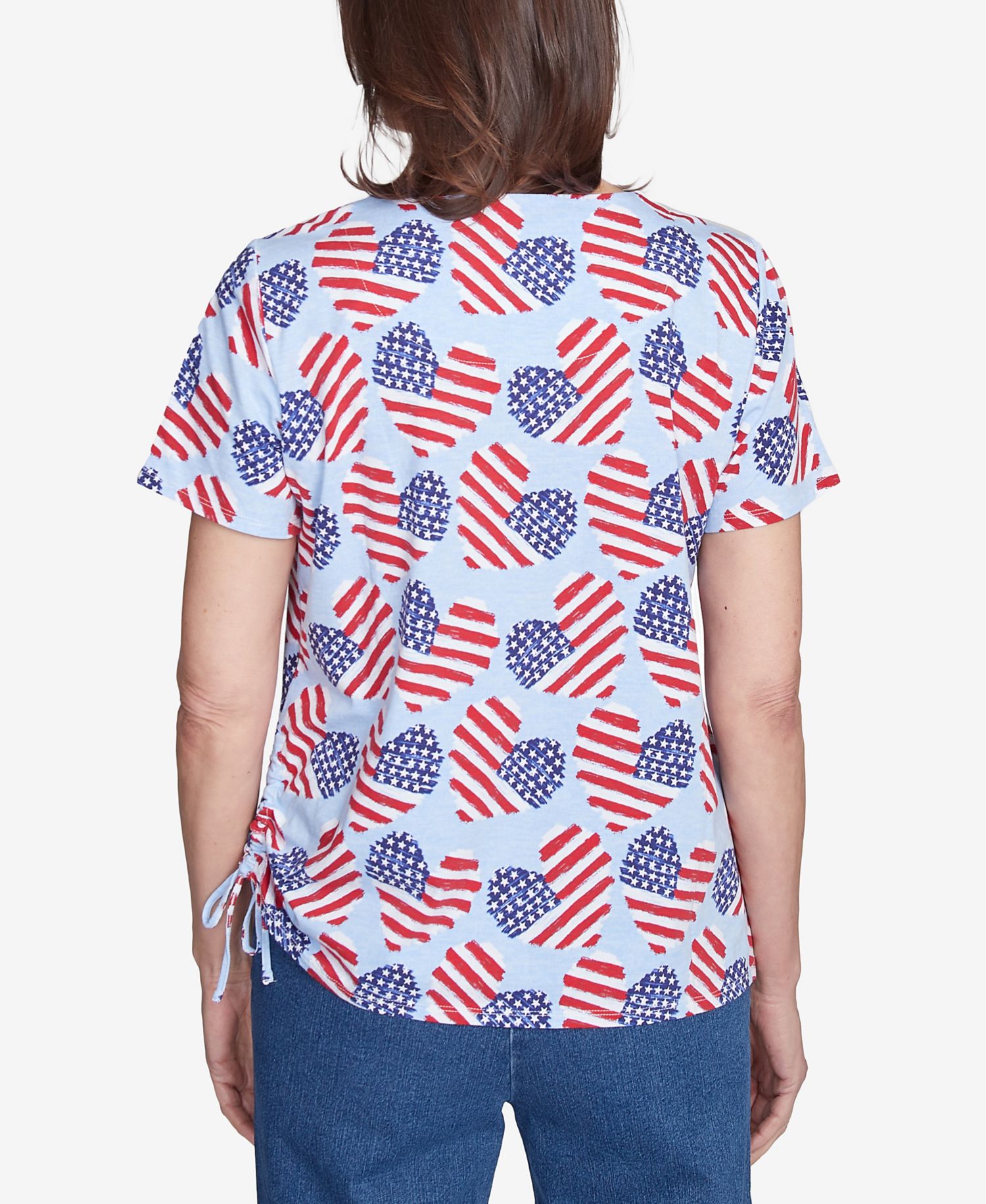 Women's Flag Heart Top with Side Ruching