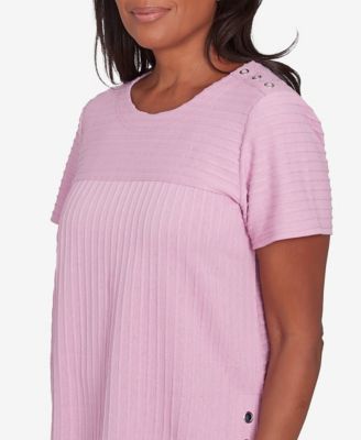 Women's Classic Solid Textured Short Sleeve Top
