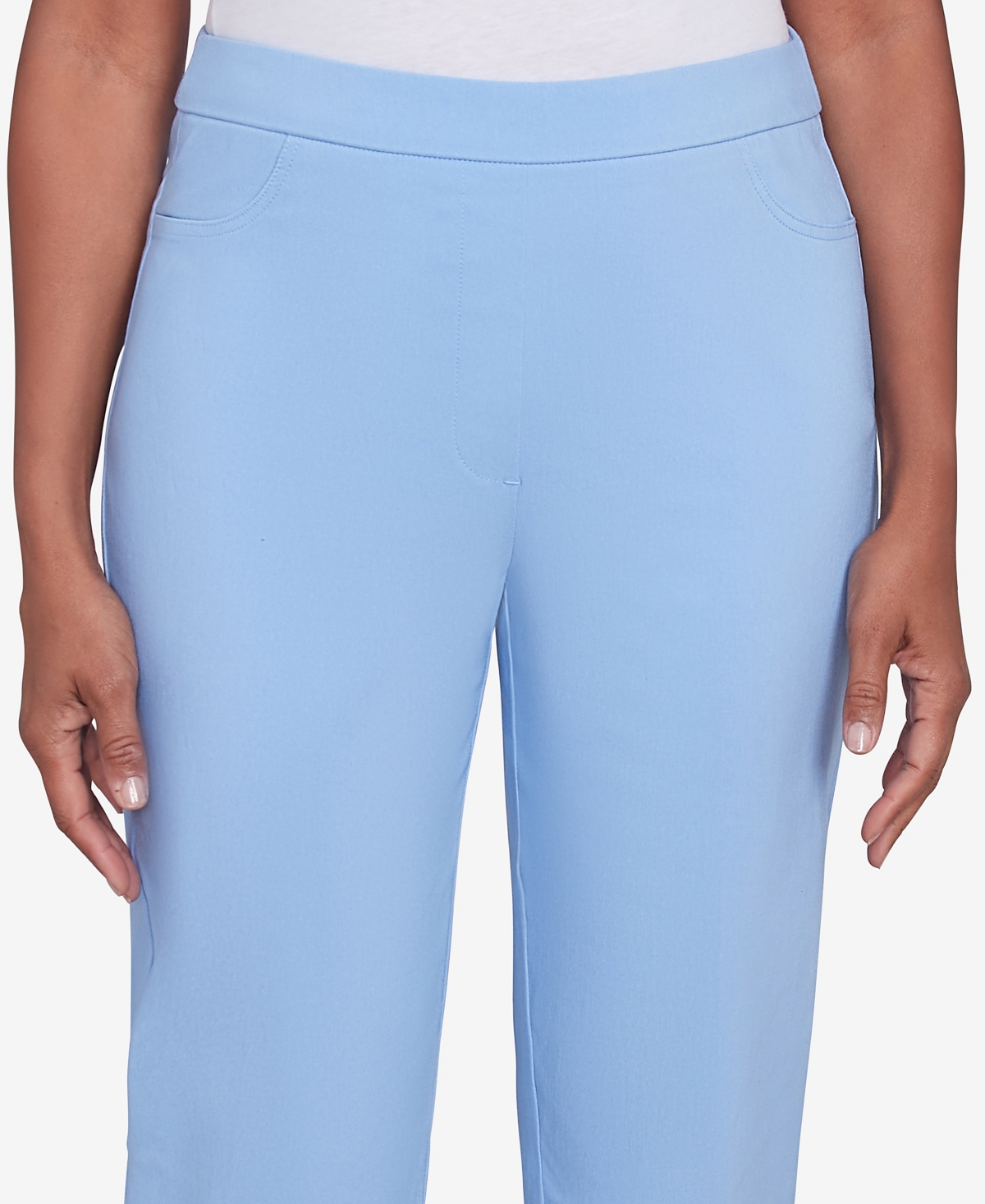 Alfred Dunner Petite Classic Allure Super Stretch Pull-on Clam Digger In Iris