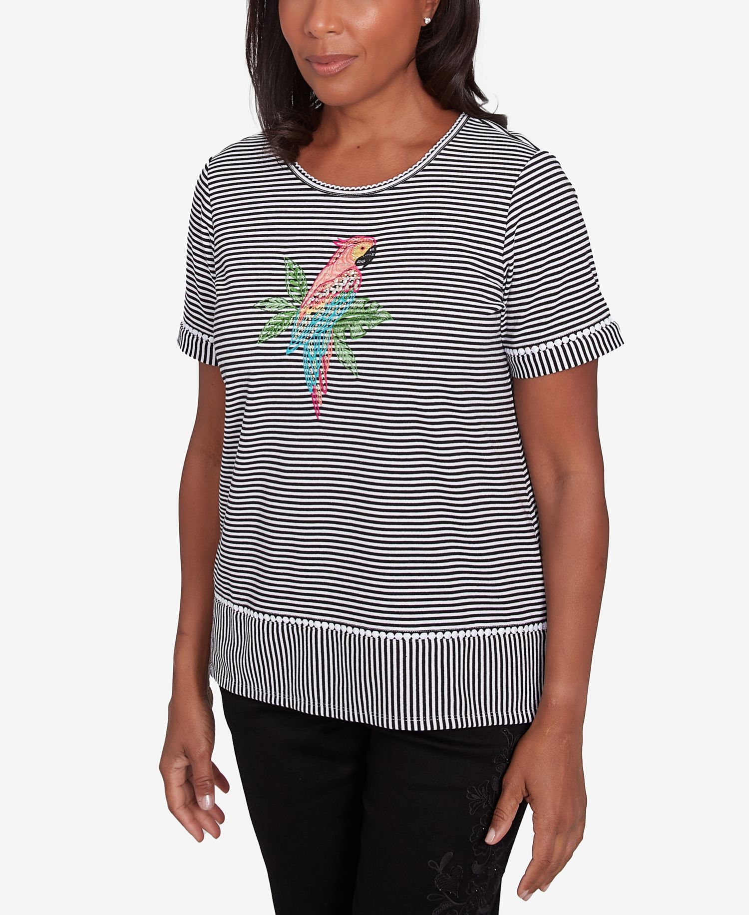 Women's Classic Crewneck Parrot Striped Top