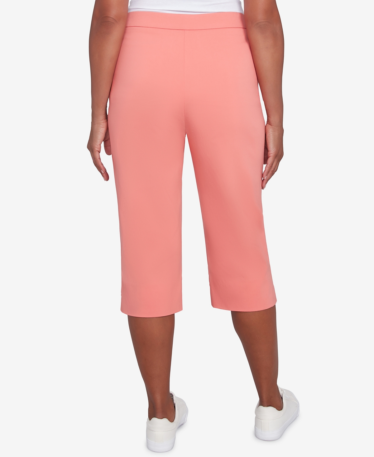 Alfred Dunner Petite Classics Flat Front Allure Clamdigger Pants In Coral