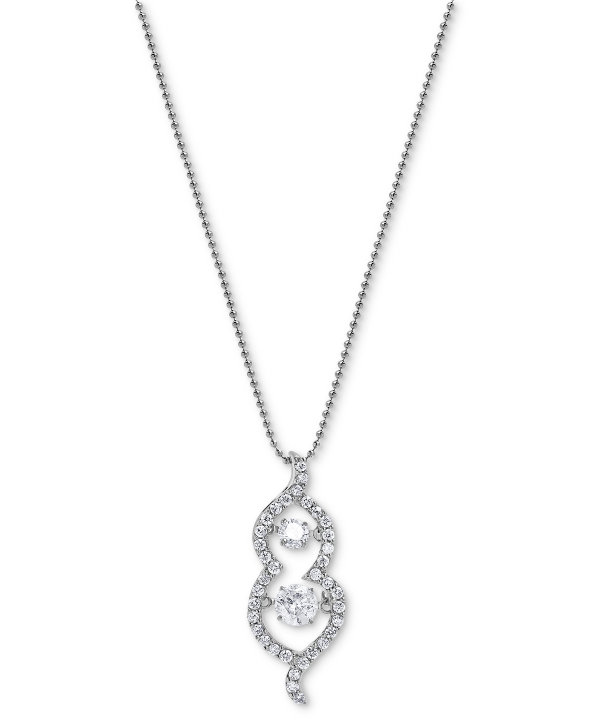 Macy's Diamond Pendant Necklace (1/2 Ct. T.w.) In 14k White Gold In White Gold