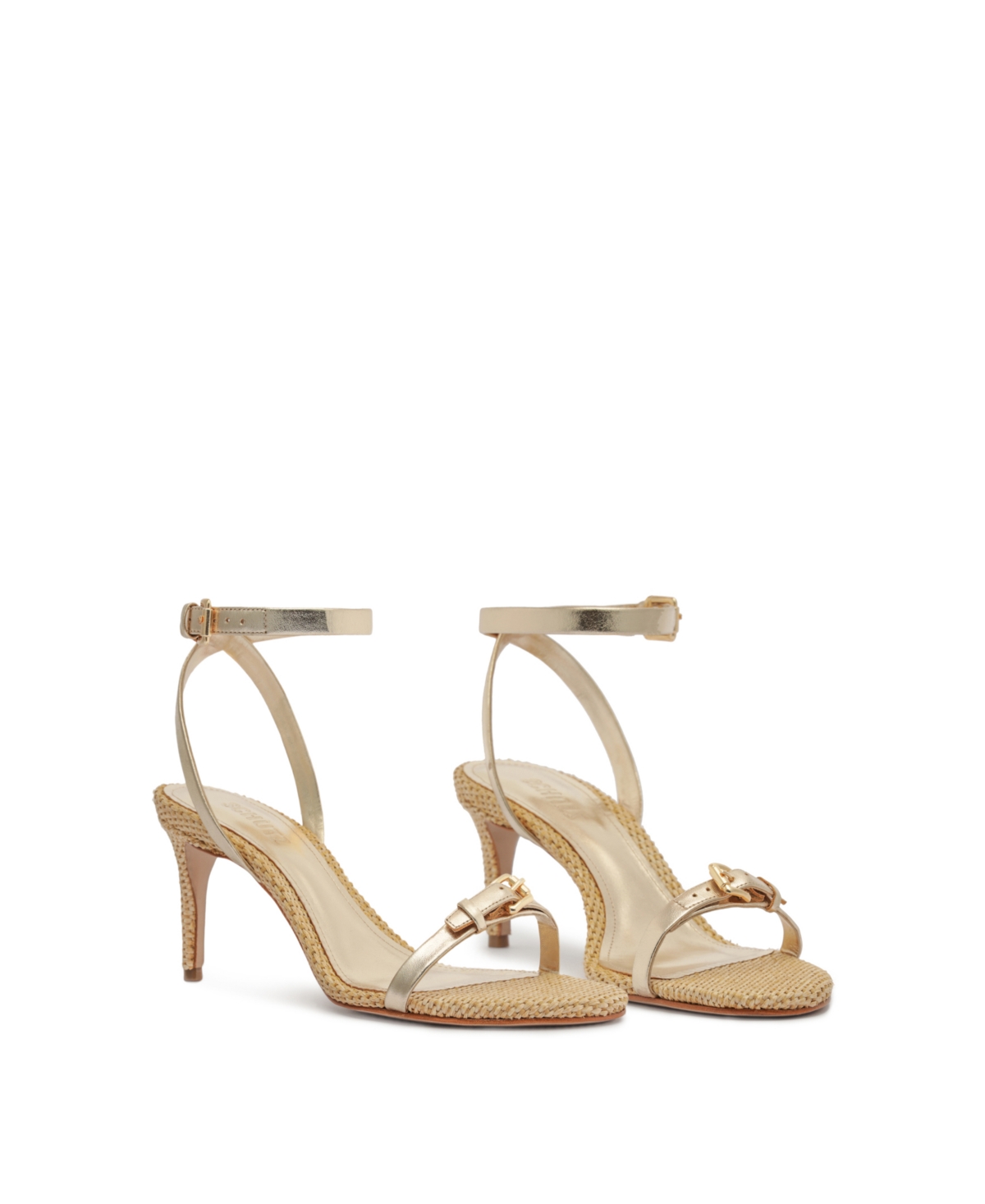 Shop Schutz Women's Aurora Mid Heel Dress Sandals In Gold