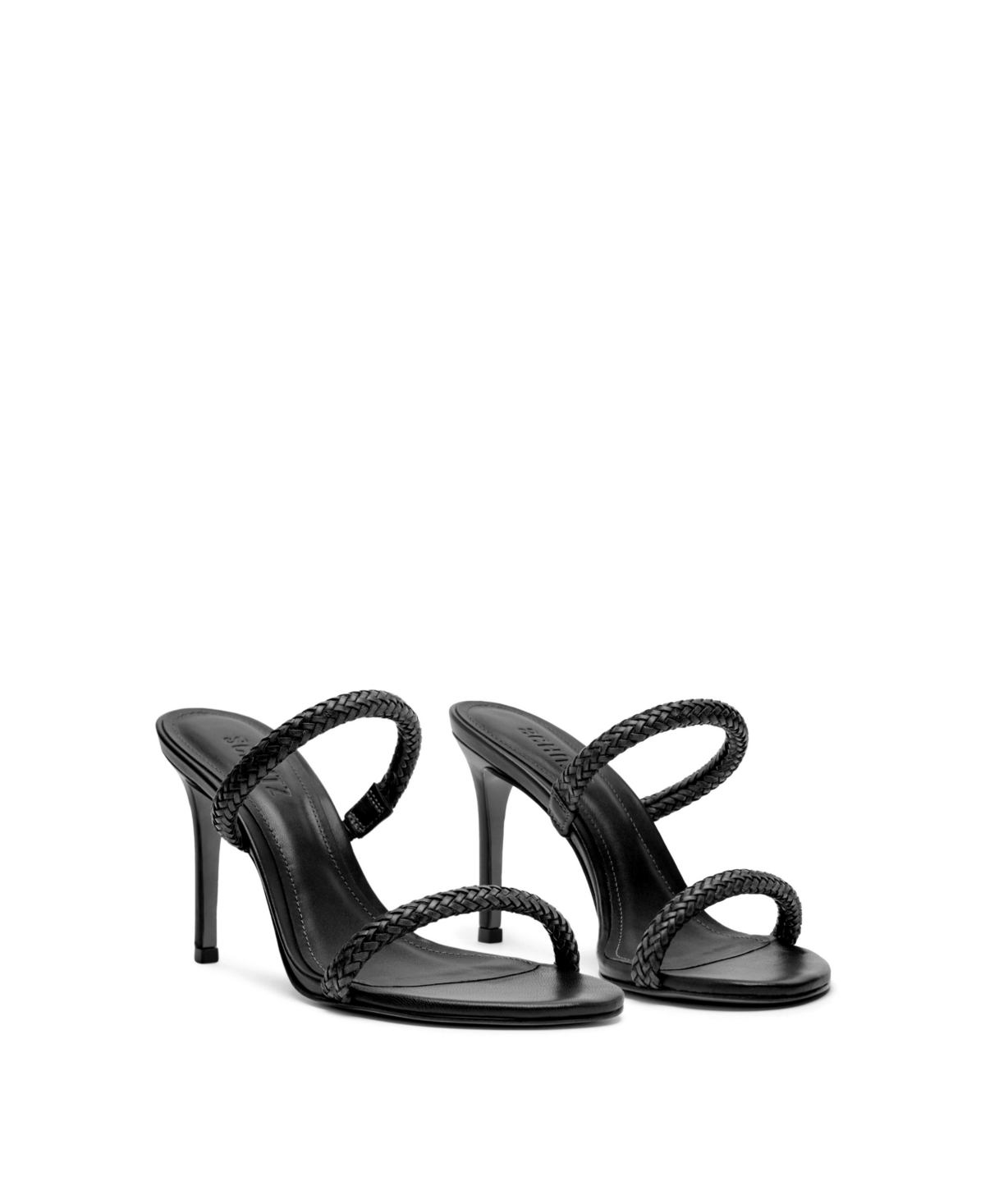 Schutz Taliah Woven Strap Slide Sandal In Black