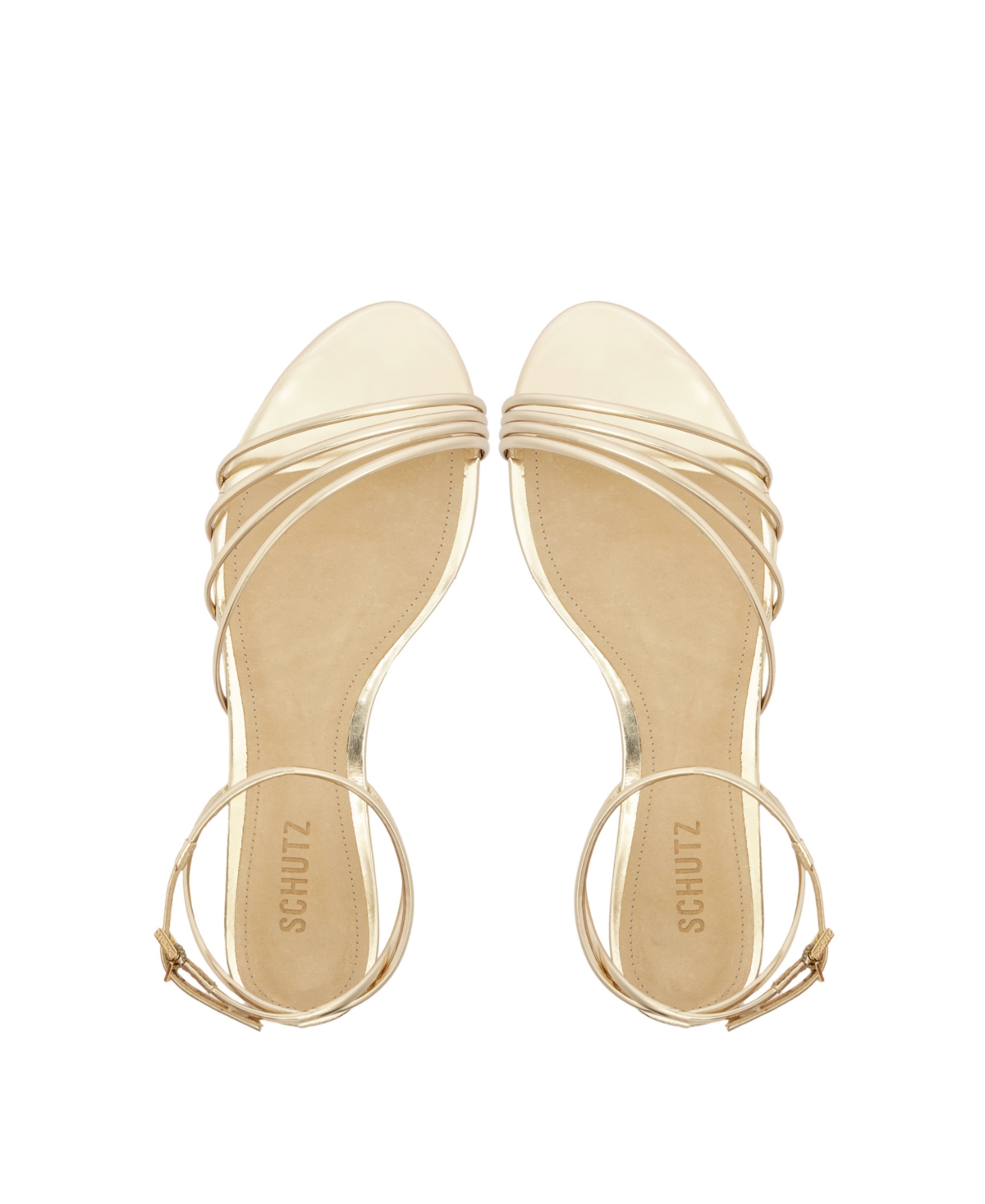 Shop Schutz Women's Inez3 Round Toe Flat Sandals In Gold