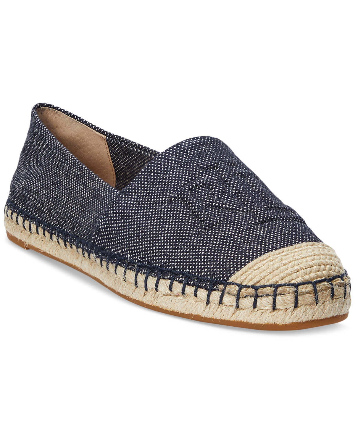 Ralph Lauren Women's Cameron Logo Slip-on Espadrille Flats In Refined Navy