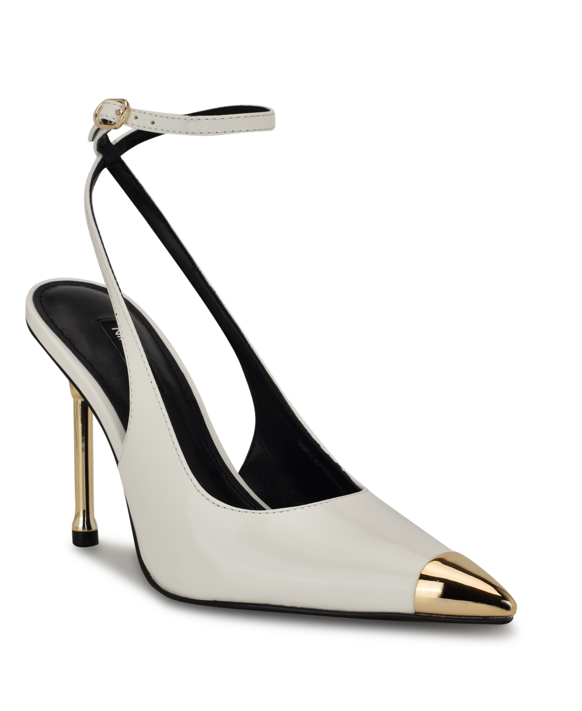 Nine West Women's Monroh Pointy Toe Dress Pumps In White Patent
