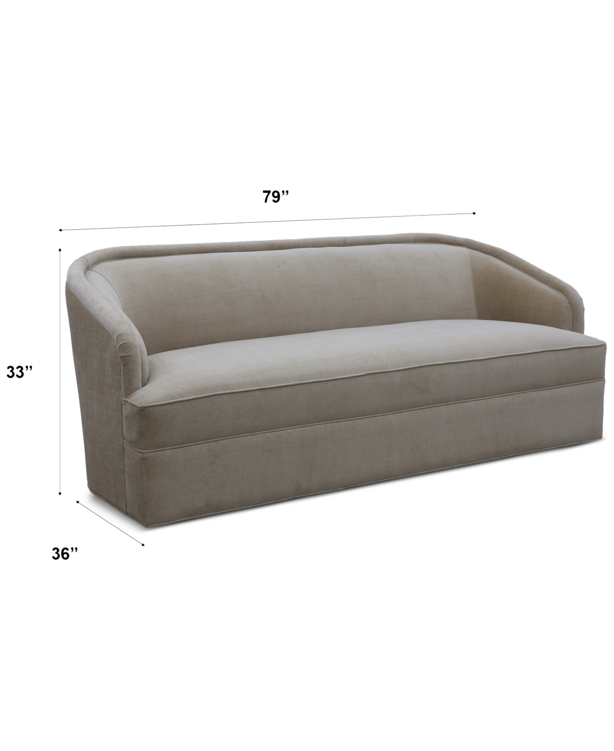 Macy's Lelina Fabric Apartment Sofa, Exclusively At  In Biscotti