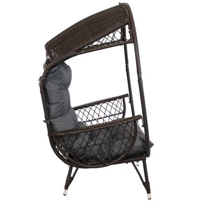 Shaded Comfort Wicker Outdoor Egg Chair with Legs - 56.5" H