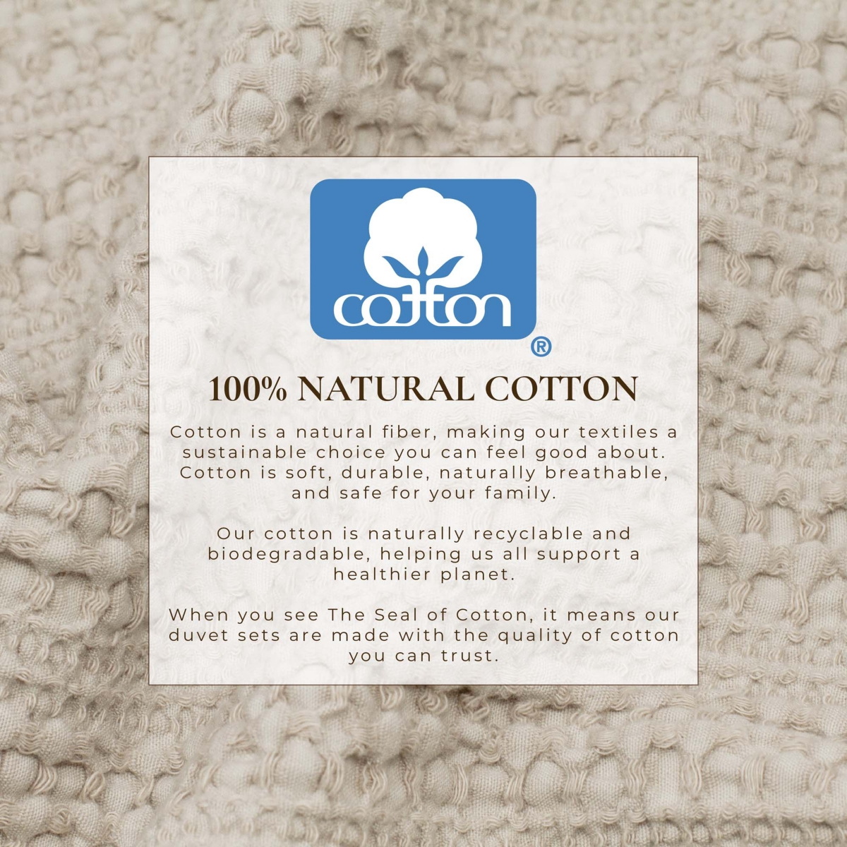 Linery & Co. 100% Cotton Reversible Waffle Weave / Percale Duvet Cover Set