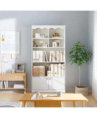 5-Tier Bookcase, Wooden Bookshelf Storage Organizer