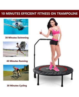40 Inch Mini Exercise Trampoline Fitness Rebounder Trampoline with Safety Pad Max. Load 300LBS