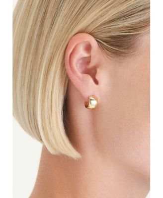 Wide Hoops In 14K Yellow Gold Plated Stainless Steel