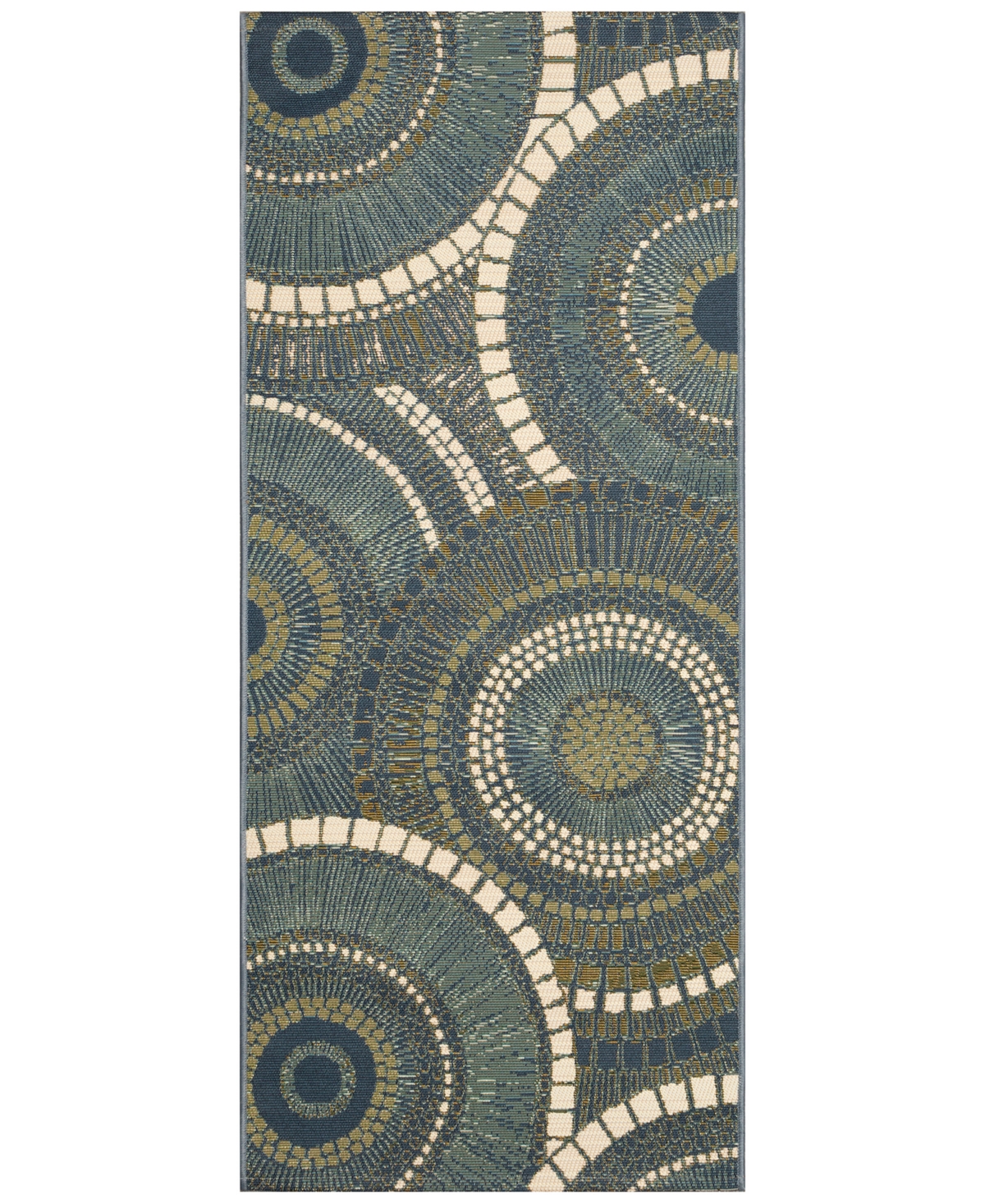 Liora Manne Esencia Circles 1'11"x4'11" Runner Area Rug In Azure