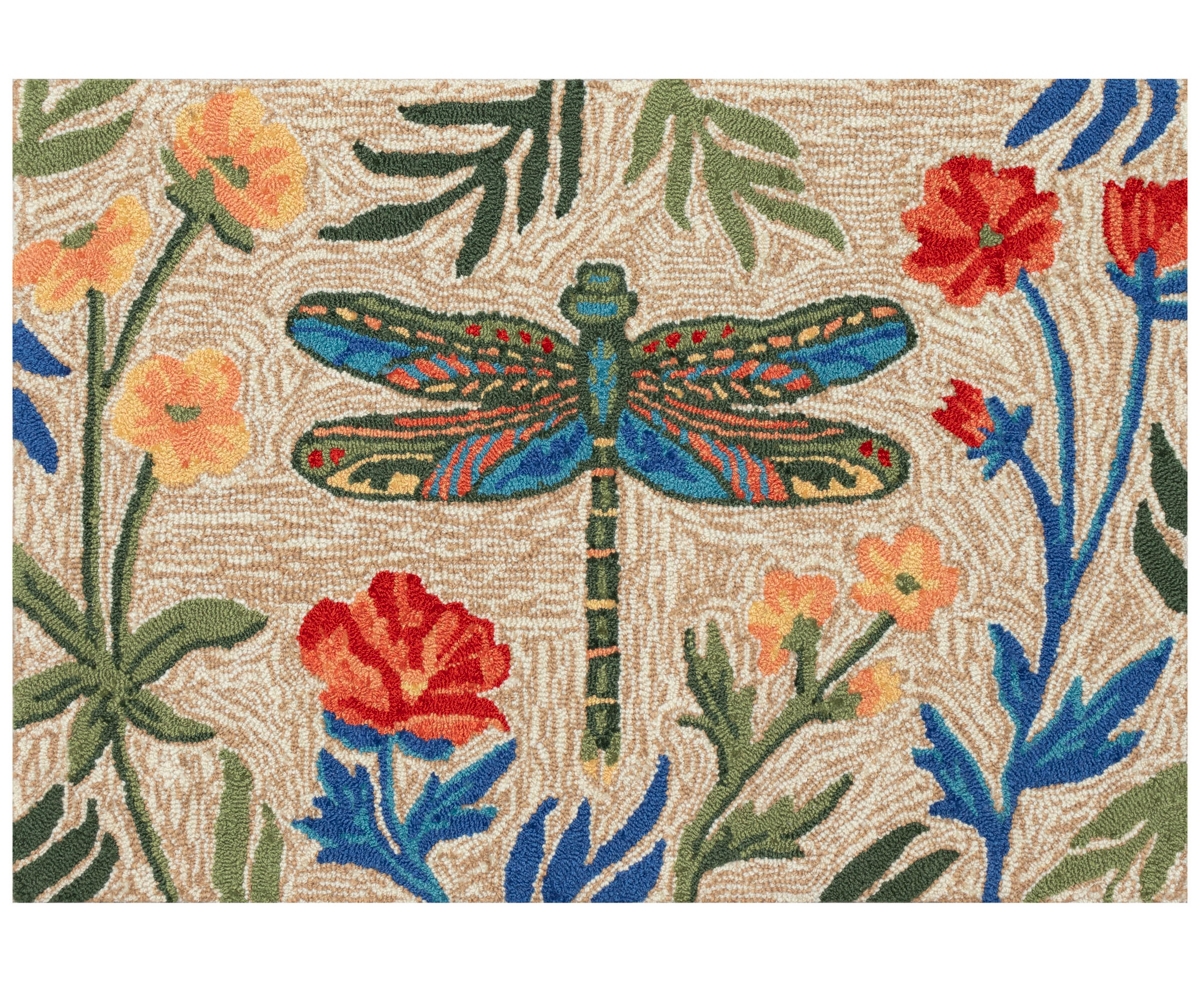 Liora Manne Frontporch Floral Dragonfly Area Rug, 2'6 X 4' In Multi