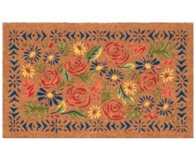 Liora Manne Natura Block Print Flowers Rug Collection In Multi