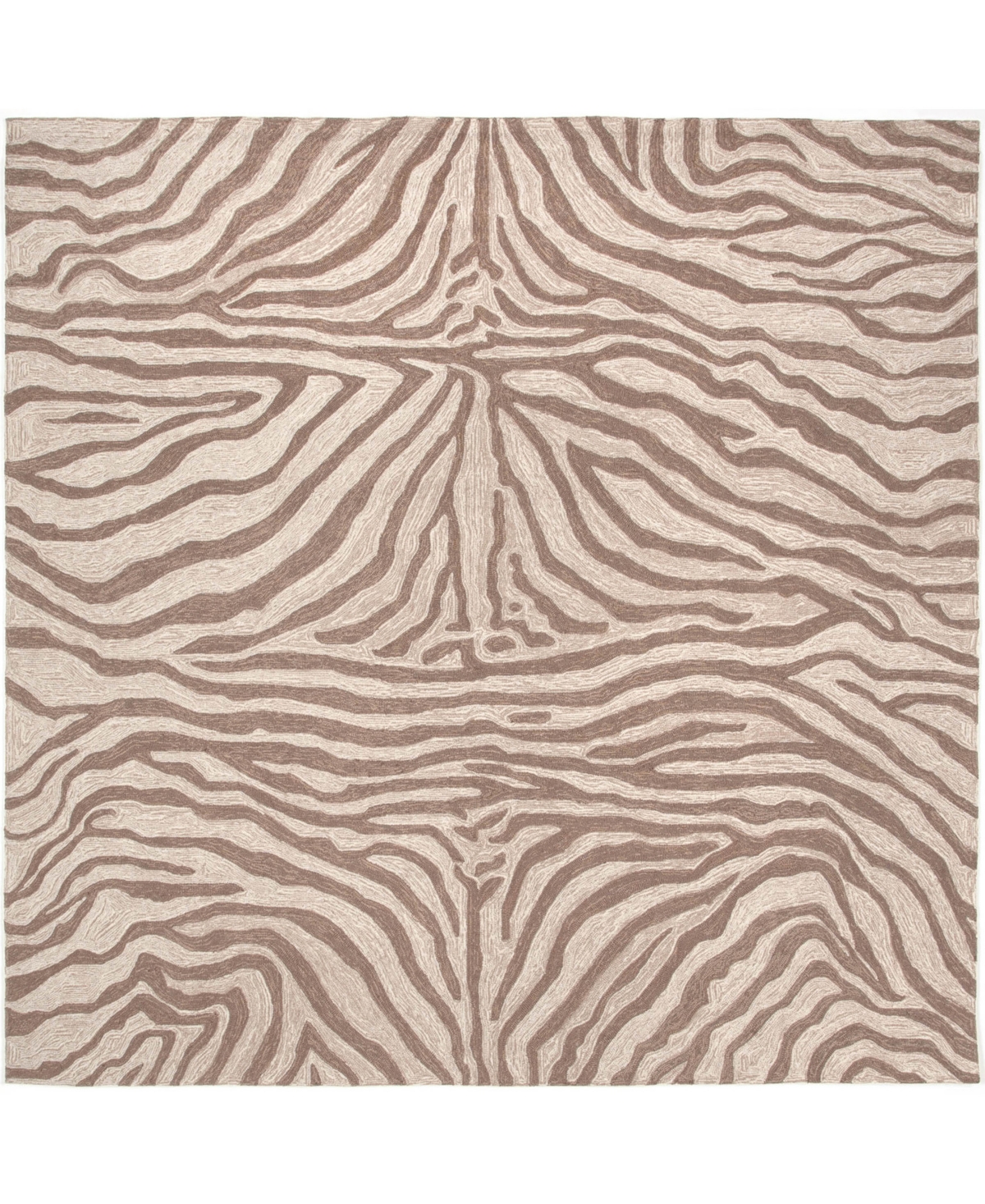 Liora Manne Ravella Zebra 8'x8' Square Area Rug In Brown