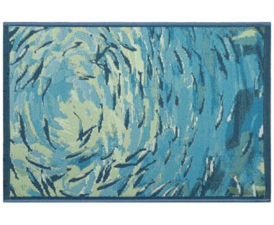 Liora Manne Esencia Fish To Go Blue Rug Collection In Blue