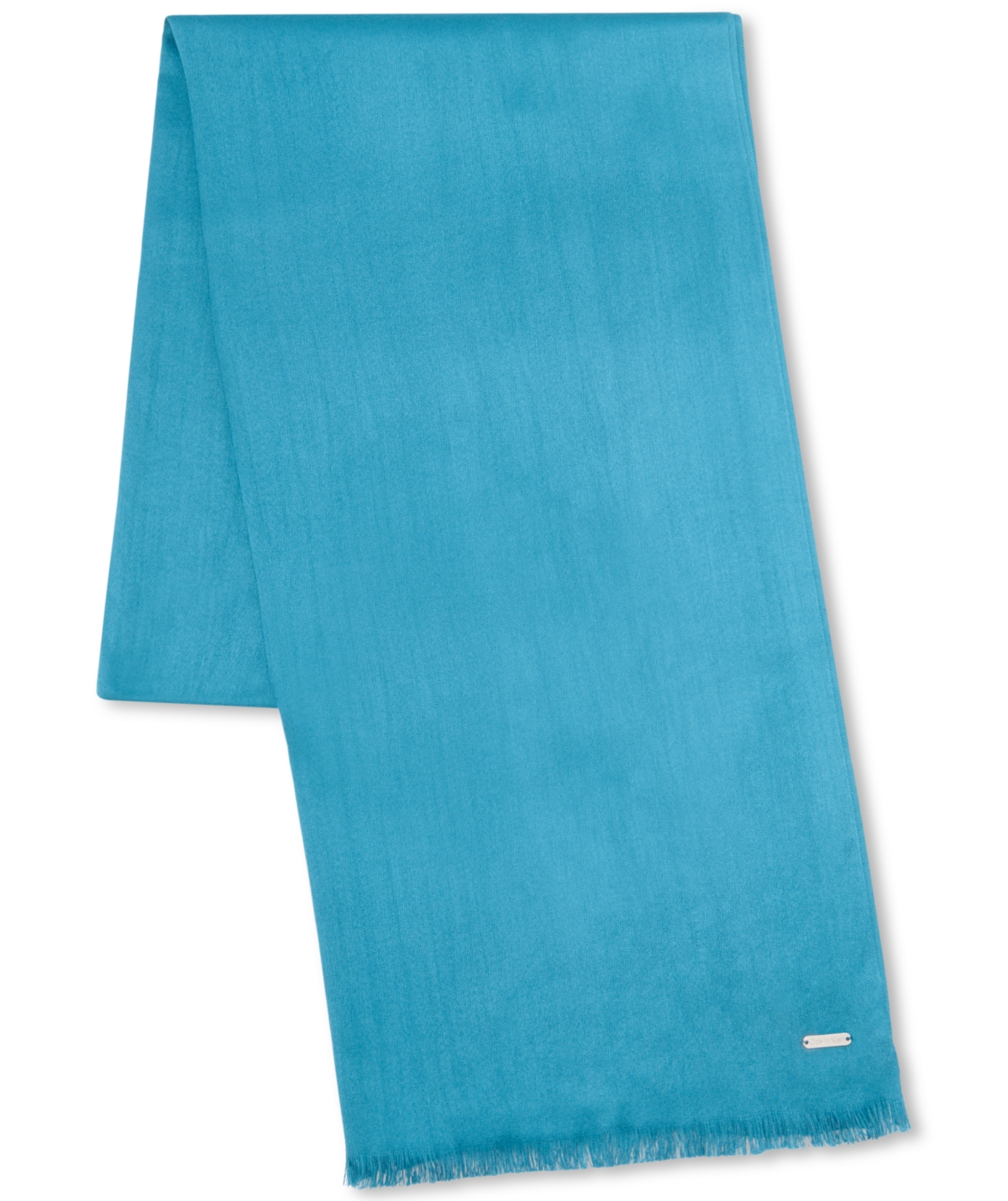 Calvin Klein Women's Solid Satin-feel Pashmina Scarf In Corsica Blue