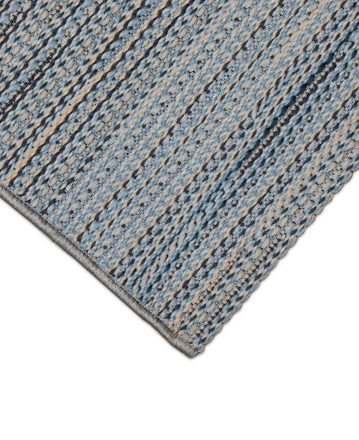 Shop Liora Manne Miranda Tweed Stripe 2'x2'10" Area Rug In Denim