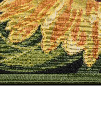 Liora Manne Marina Sunflowers Rug Collection In Black