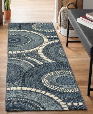 Marina Circles 1'11"x7'6" Runner Area Rug