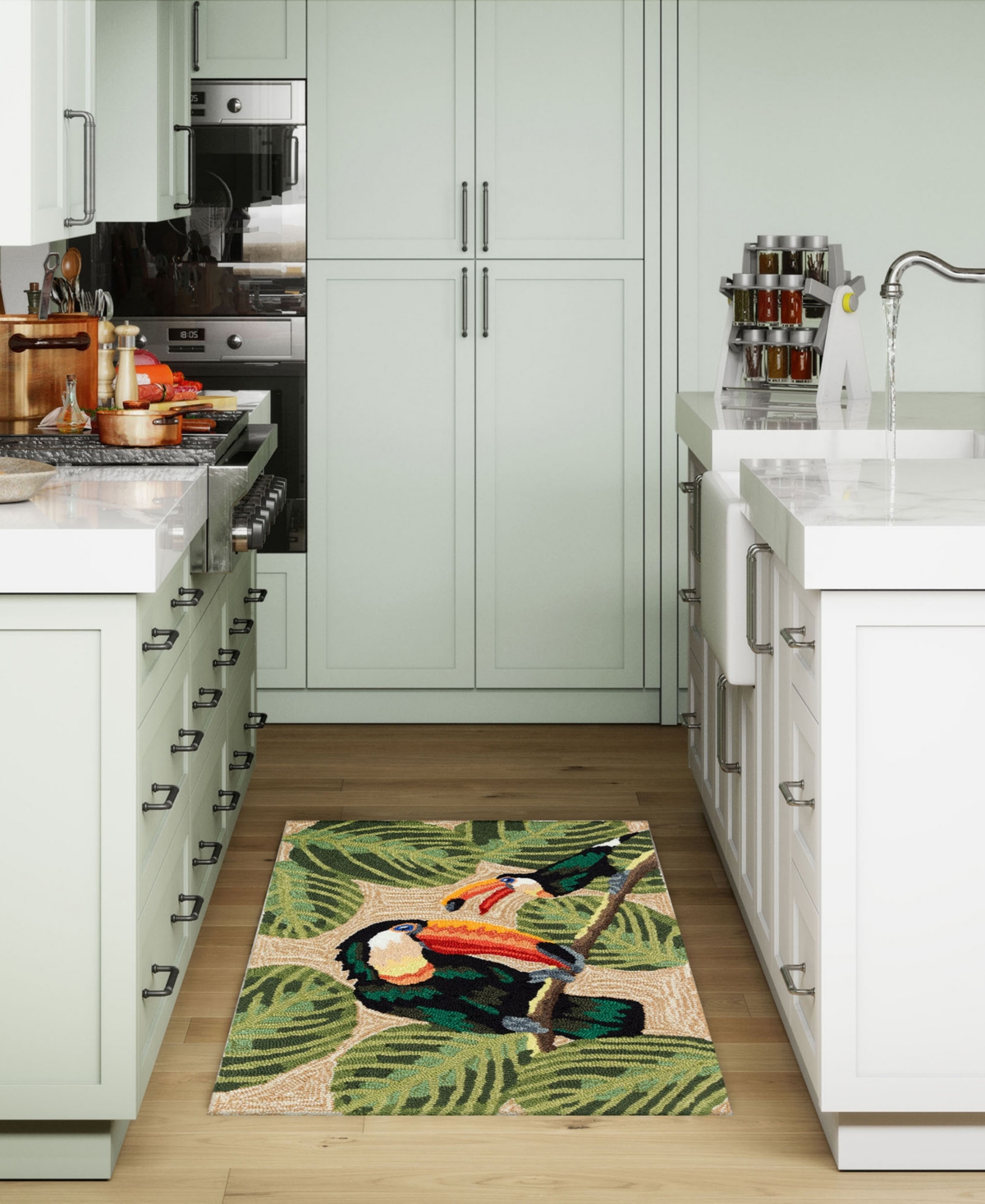 Liora Manne Frontporch Two Cute Toucans 1'8"x2'6" Area Rug In Neutral