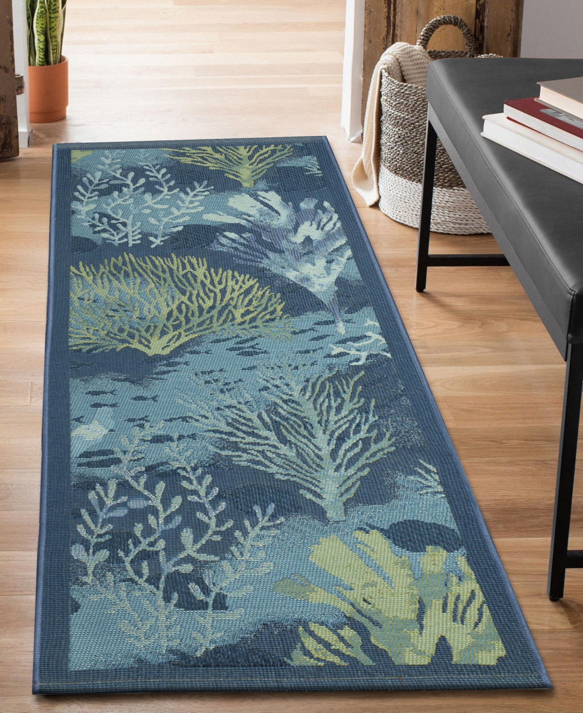Liora Manne' Esencia Coral Garden 1'11"x4'11" Runner Area Rug