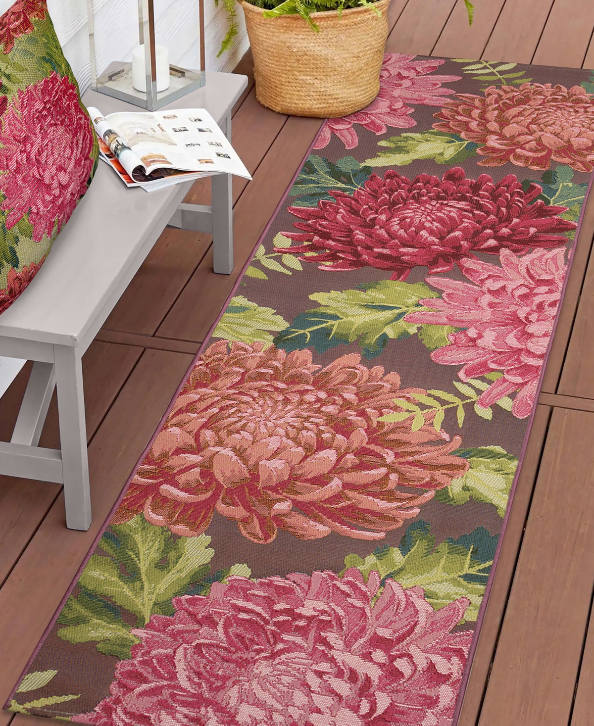 Liora Manne Marina Mum 1'11"x7'6" Runner Area Rug In Fuchsia