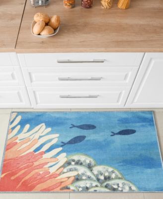 Liora Manne Impressions Reef Border Rug Collection In Ocean