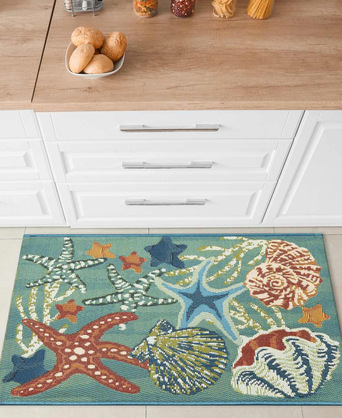 Liora Manne Esencia Starfish Song 2'5"x3'11" Area Rug In Aqua