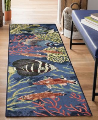 Marina Fish 1'11"x7'6" Runner Area Rug