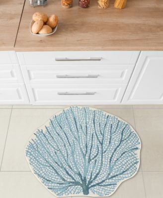 Esencia Coral Fan 3'3"x3'3" Novelty Area Rug