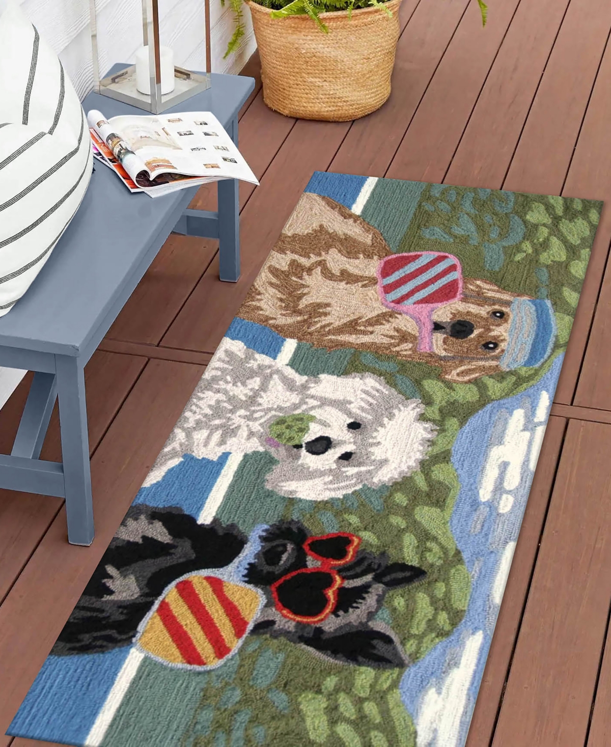 Liora Manne Frontporch Pickled Pups Runner Area Rug, 2' X 5' In Multi