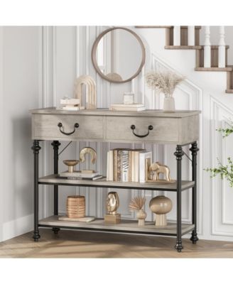 Console Tables for Entryway, Small Entryway Table with 2 Drawers for Entryway, Living Room, Hallway, Foyer, Corridor, Office