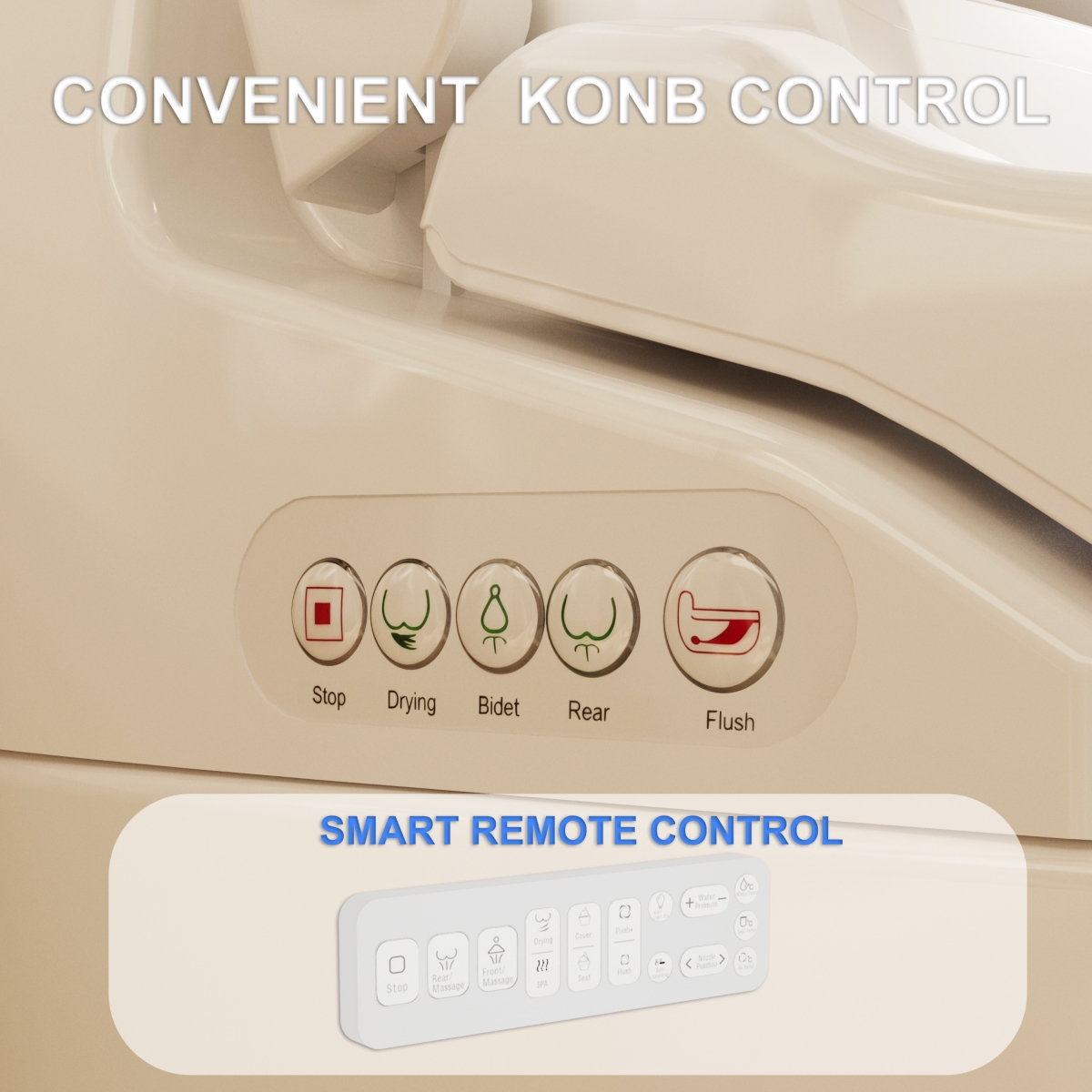 Lalahoo Electric Bidet Toilet Seat, Auto Open & Close Lid, Heated Toilet Seat with Thermostatic Warm Water & Dryer