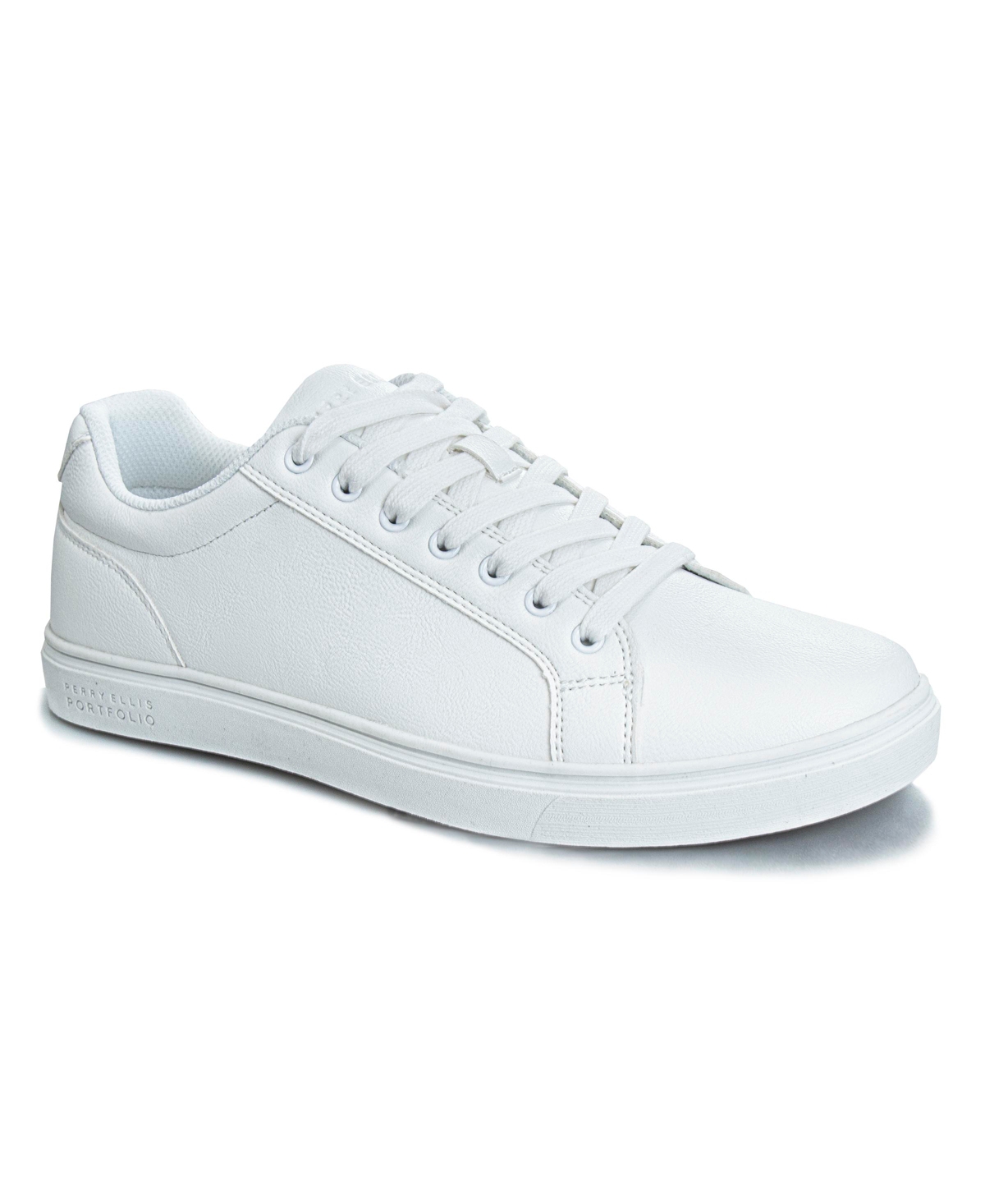 Perry Ellis Low Top Sneaker In White