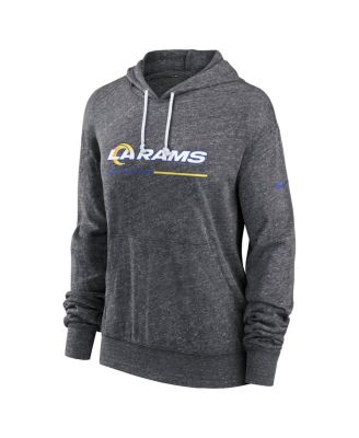 Women's Heather Charcoal Los Angeles Rams Team Spirit Gym Vintage Lightweight Hoodie Top