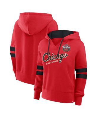 Fanatics - Women's Red Chicago Blackhawks 2025 NHL Winter Classic Seize Fleece Pullover Hoodie