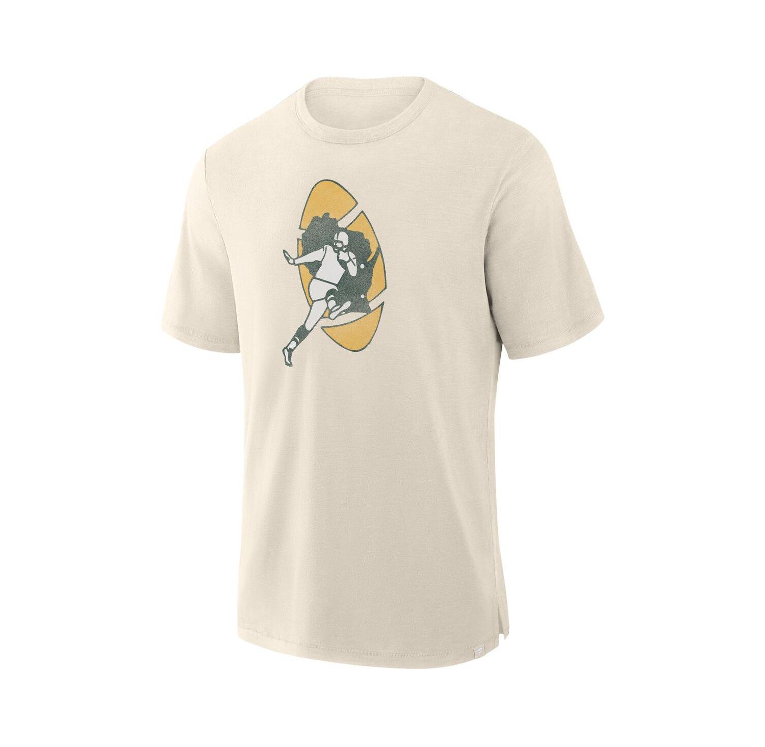 Men's Cream Green Bay Packers Slub T-Shirt