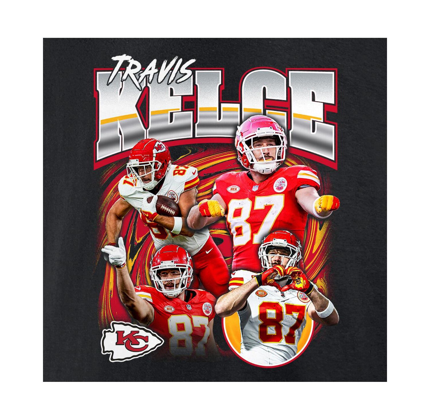Men's Travis Kelce Black Kansas City Chiefs Notorious Player Graphic T-Shirt