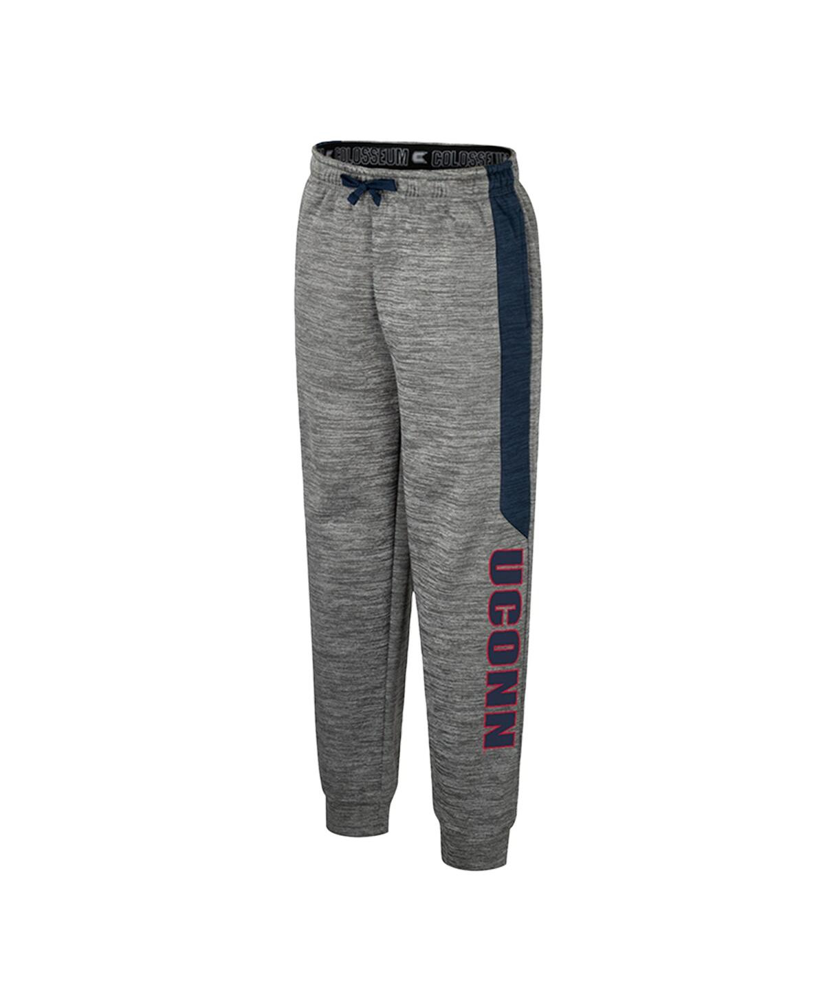 Colosseum Big Boys And Girls Heather Gray Uconn Huskies Fleece Pants In Heather Gray