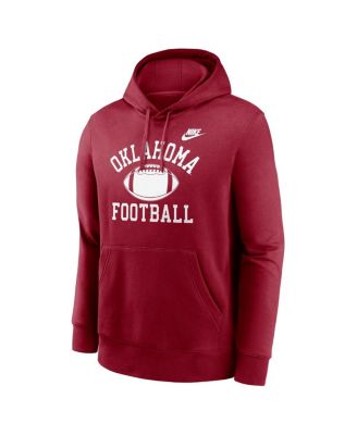 Men's Crimson Oklahoma Sooners Legacy Football Icon Club Fleece Pullover Hoodie