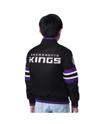 Big Boys and Girls Black Sacramento Kings Scout Varsity Full-Snap Jacket