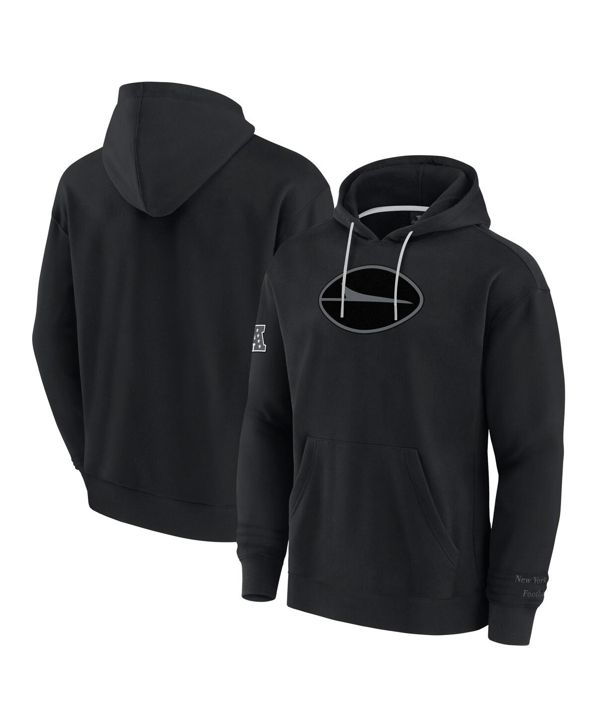 Fanatics Men's Black New York Jets Elements Pace Fleece Pullover Hoodie In Black