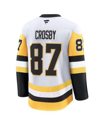Men's Sidney Crosby White Pittsburgh Penguins Away Premium Jersey