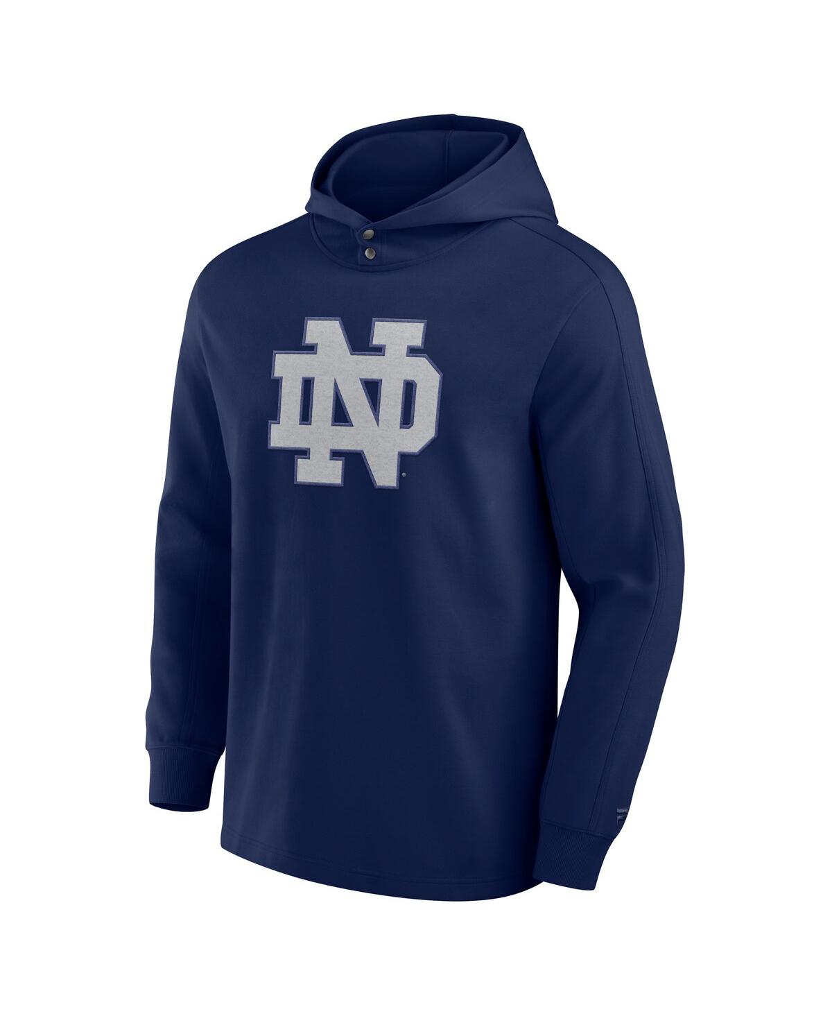Fanatics Men's Navy Notre Dame Fighting Irish Blaze Tri-blend Pullover Hoodie In Navy
