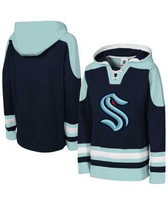 Outerstuff - Big Boys and Girls Deep Sea Blue Seattle Kraken Must Have Home V-Neck Pullover Hoodie